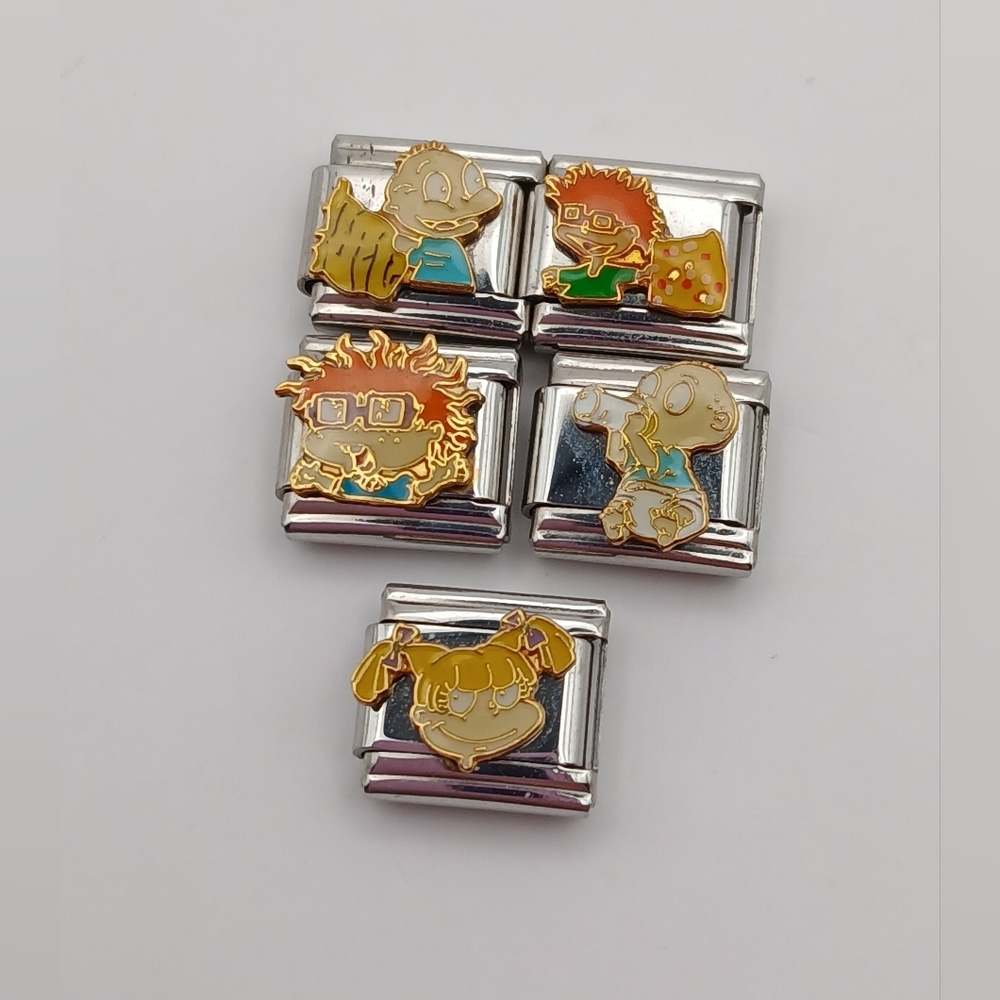 Lot Of 5 Vtg Y2K Casa D'Oro Rugrats Italian Charm Links